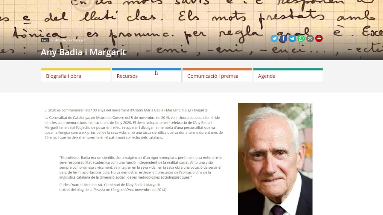 Web Badia i Margarit de Llengua catalana