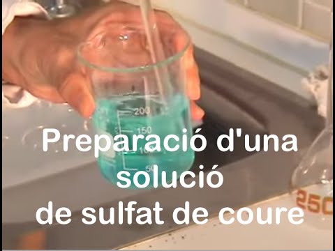 Preparació d'una solució de sulfat de coure (II) en aigua de profefaro