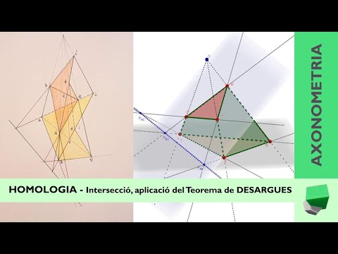 Aplicació Teorema DESARGUES 😍 - AXONOMETRIA - Intersecció piràmide amb pla OBLIC - Homologia de Josep Dibuix Tècnic IDC