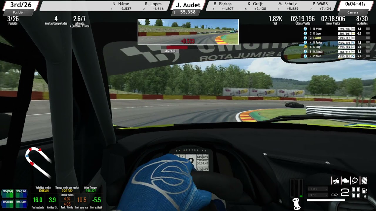 📈 RaceRoom - Ranked Cursa #144 - Circuit #SPA-Francorchamps - Audi R8 LMS EVO de A tot Drap Simulador