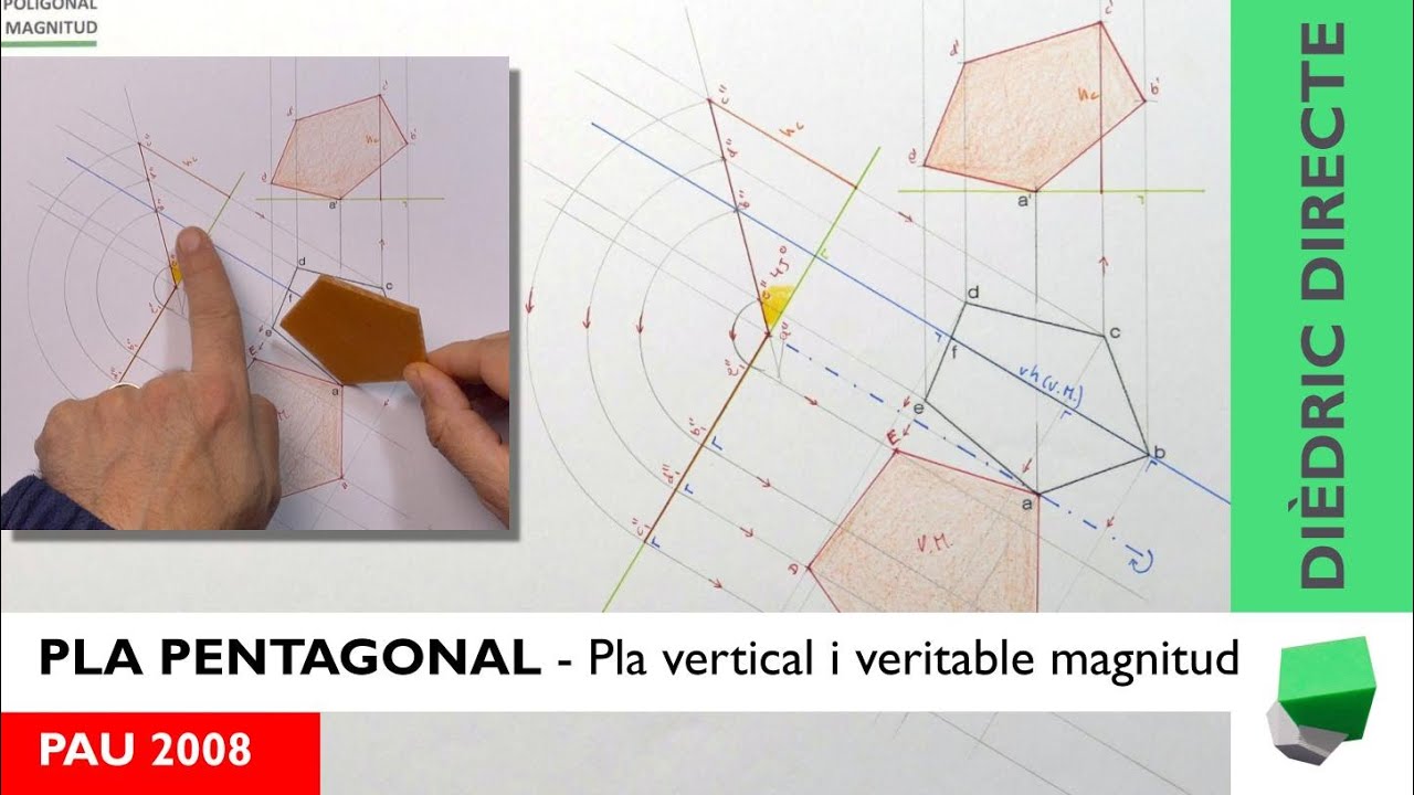 PAU 2008 - 😀Trobem les projeccions d’un pla pentagonal a partir d’una projecció i una horitzontal❓ de Josep Dibuix Tècnic IDC