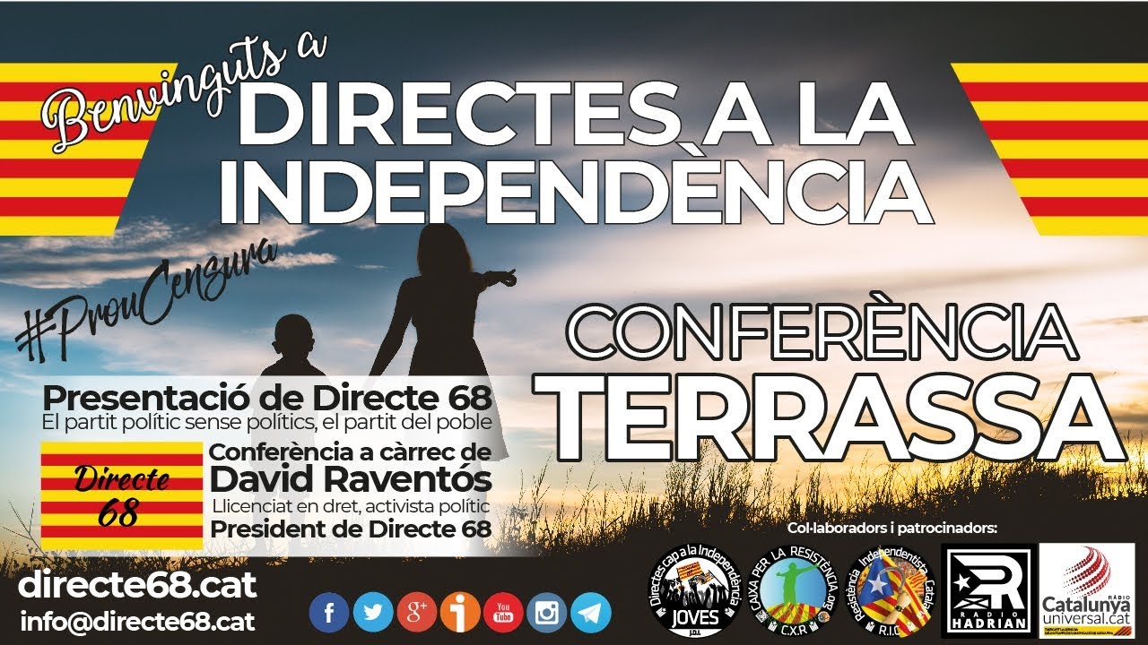 Conferència DIRECTES A LA INDEPENDÈNCIA a TERRASSA - CENTRE CÍVIC MUNICIPAL PRESIDENT MACIÀ de Resistència Independentista Catalana