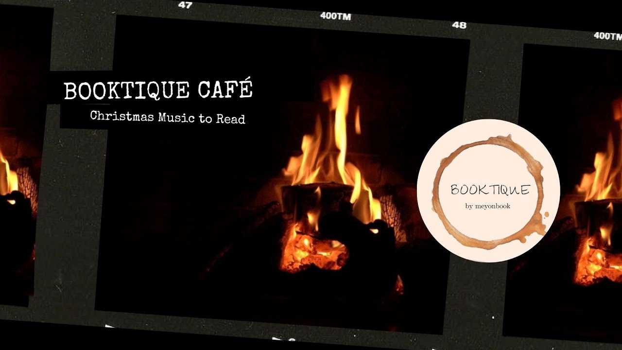 BOOKTIQUE CAFE 🔥 Relaxing Fireplace 🔥 4K (1 hour) Christmas Music to Read de Meyonbook