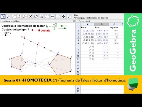 Sessió 07 - Construcció d'una Homotècia 2/3 - Coeficient de l'homotècia, Teorema de Tales - Geogebra de Josep Dibuix Tècnic IDC