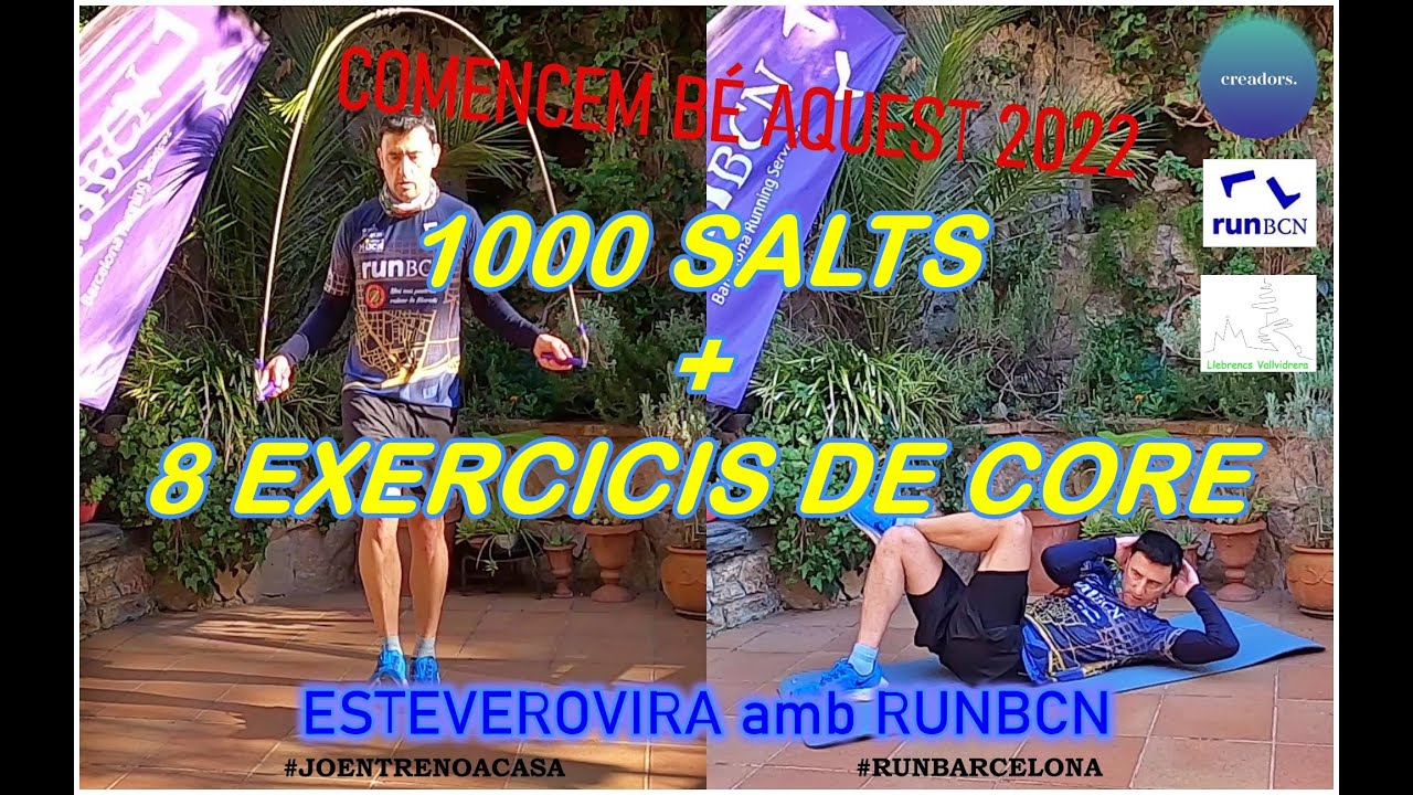 1000 Salts a corda + 8 Exercicis de Core / @ESTEVE ROVIRA amb #RunBcn #runbarcelona #joentrenoacasa de Esteve Rovira