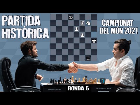 Partida històrica! || Campionat del món d'escacs 2021 || Magnus Carlsen vs Ian Nepo || Ronda 6 de Escacs en Català