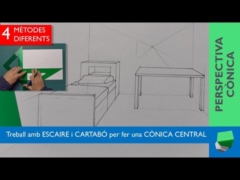 Com utilitzar l'ESCAIRE i el 📐 CARTABÓ per fer ✏️ una PERSPECTIVA CÒNICA CENTRAL. - Habitació de Josep Dibuix Tècnic IDC