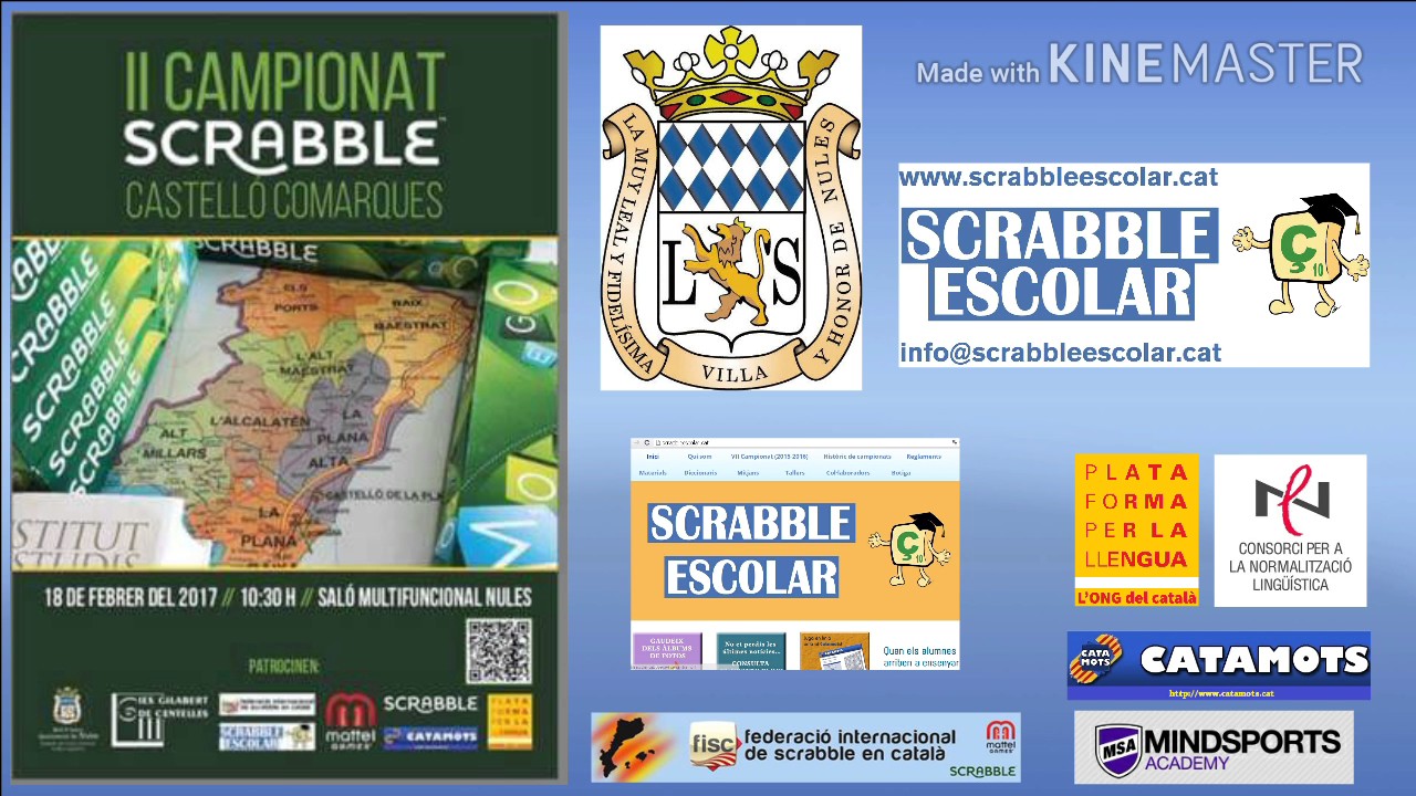 NULES, Final prèvia,, 2n Campionat de Scrabble Escolar Castelló-Comarques 2016-2017. de Scrabbleescolar