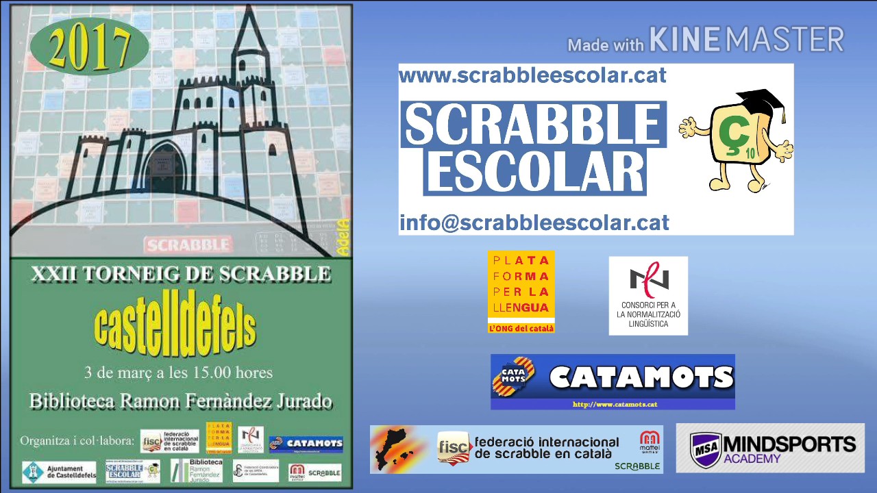 CASTELLDEFELS, Final Prèvia, XXII Torneig de Scrabble Escolar, 2016-2017 de Scrabbleescolar