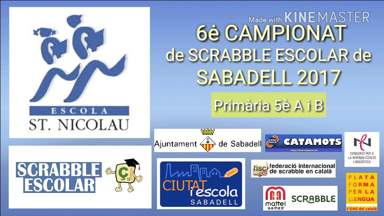 Sabadell Escola Sant Nicolau 2016-2017 5è A i B Primària de Scrabbleescolar