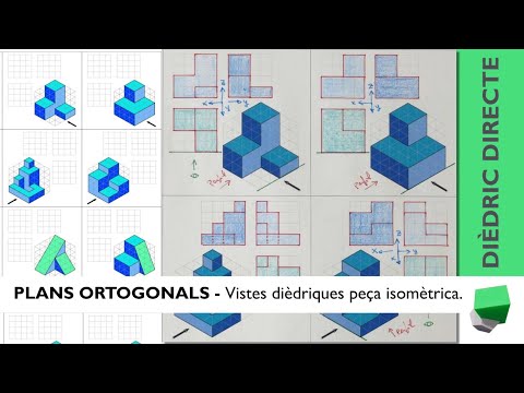 PLANS ORTOGONALS 0️⃣ - Vistes dièdriques d'un volum donat en ISOMÈTRICA - Dièdric directe de Josep Dibuix Tècnic IDC