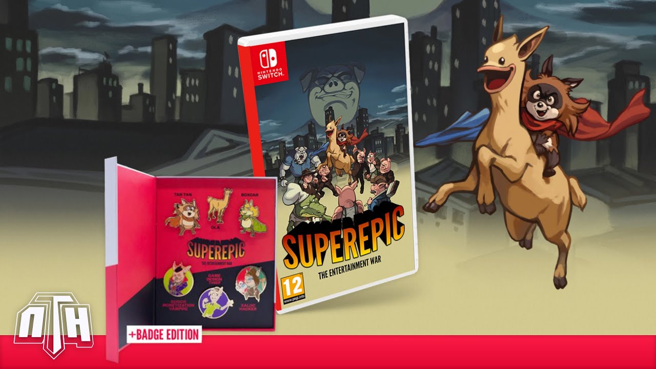 [UNBOXING] Edició "Badge Edition" de SuperEpic: The Entertainment War (Nintendo Switch) de NintenHype cat