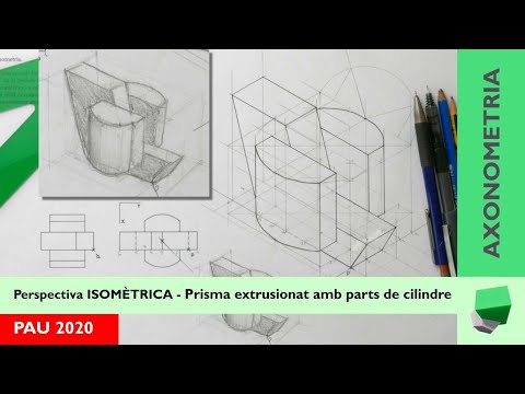 Perspectiva axonomètrica ISOMÈTRICA - Peça extrusionada amb dos laterals corbats - PAU 2020 de Josep Dibuix Tècnic IDC