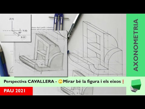 PAU 2021 - Perspectiva CAVALLERA d'una figura amb corbes, 🤔 sabries com fer-la❓ de Josep Dibuix Tècnic IDC