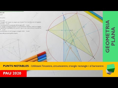 📢PAU 2020 - 😅Exercici complicat de TRIANGLES, punts notables incentre, circumcentre i baricentre... de Josep Dibuix Tècnic IDC