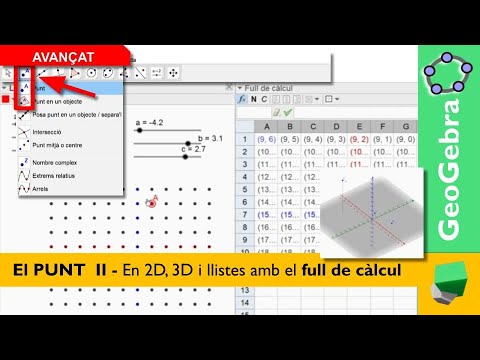 El PUNT 2️⃣ AVANÇAT - 2D, 3D i utilitzant el full de càlcul - CURS dibuix tècnic amb GeoGebra 22/23 de Josep Dibuix Tècnic IDC