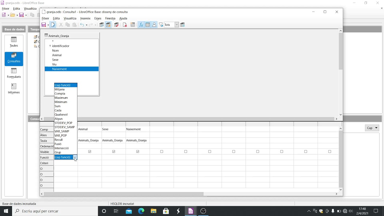 Com crear una consulta en vista de disseny amb LibreOffice Base de Xavier Àgueda COMPETIC