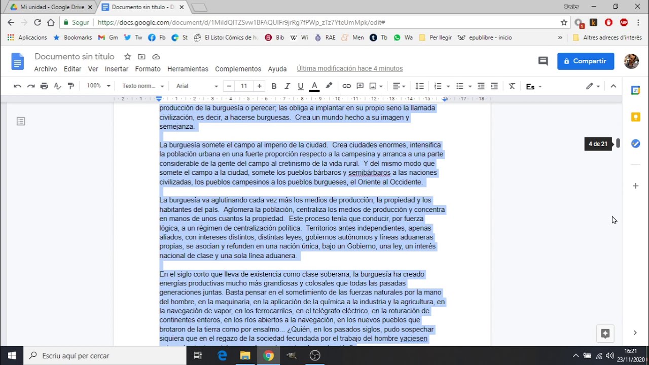 Com seleccionar fragments de text amb Google Drive de Xavier Àgueda COMPETIC