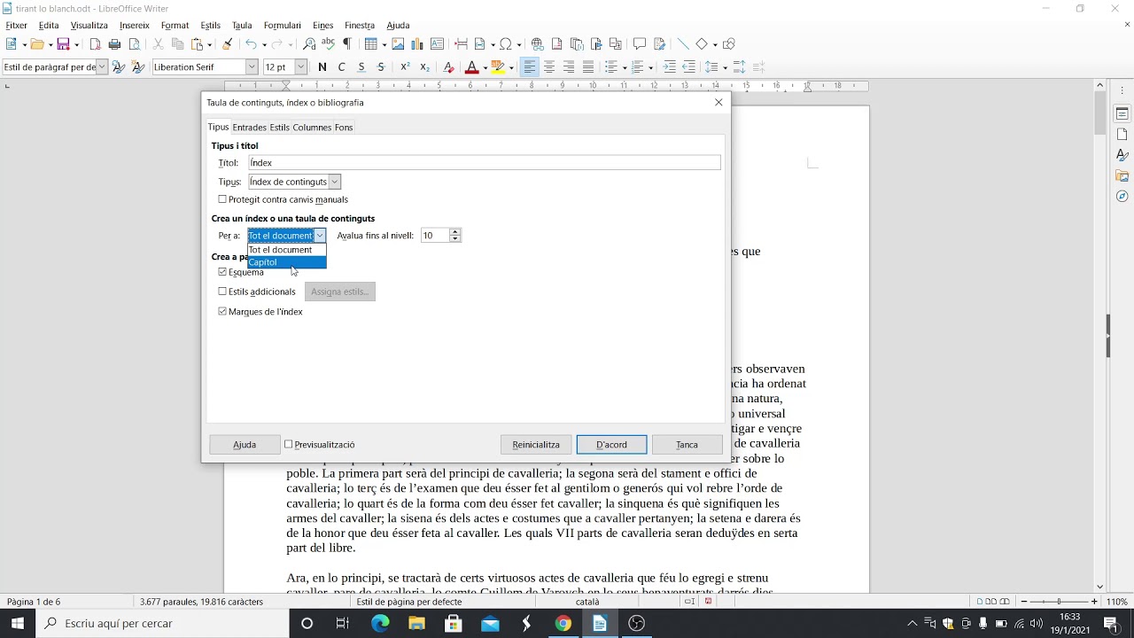 Com crear un índex de continguts amb LibreOffice de Xavier Àgueda COMPETIC