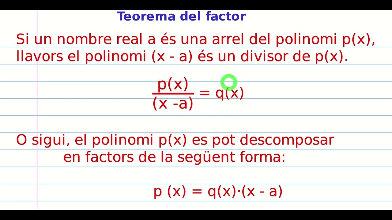 Teorema del factor. Polinomis. de Jordi Bardají