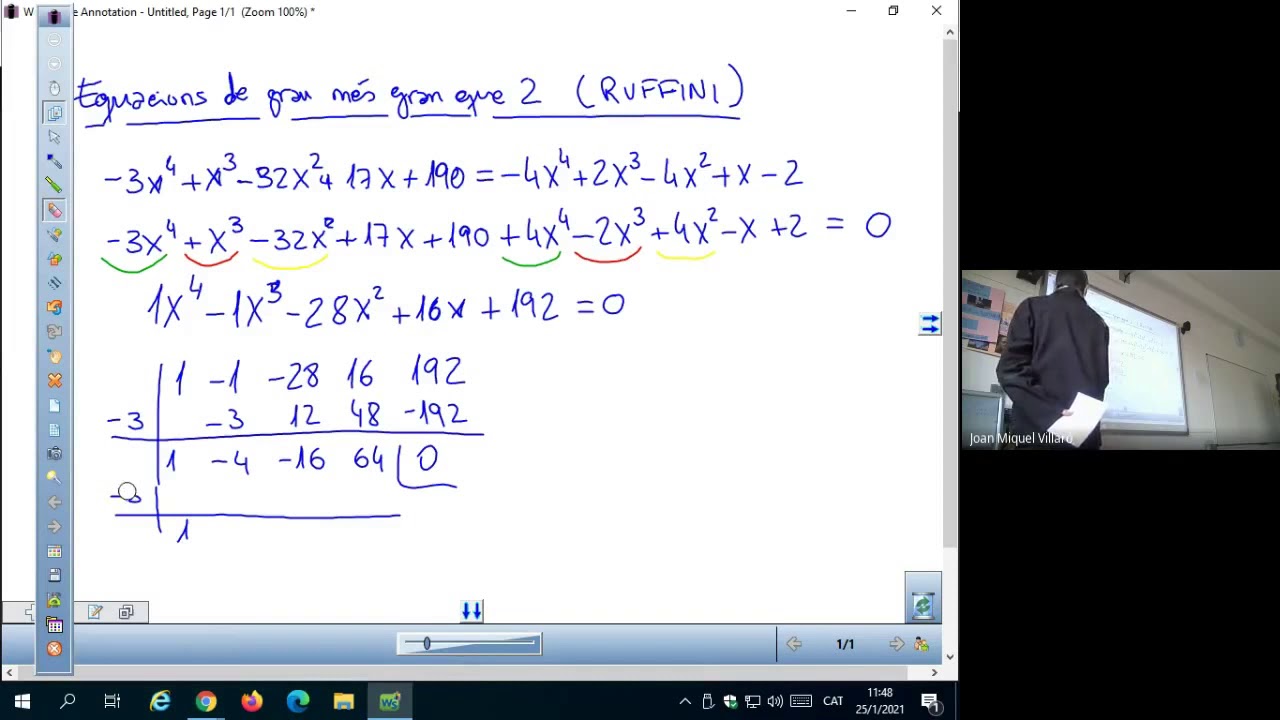 Equació de grau més gran que 2 (Ruffini) de Joan Miquel Villaró