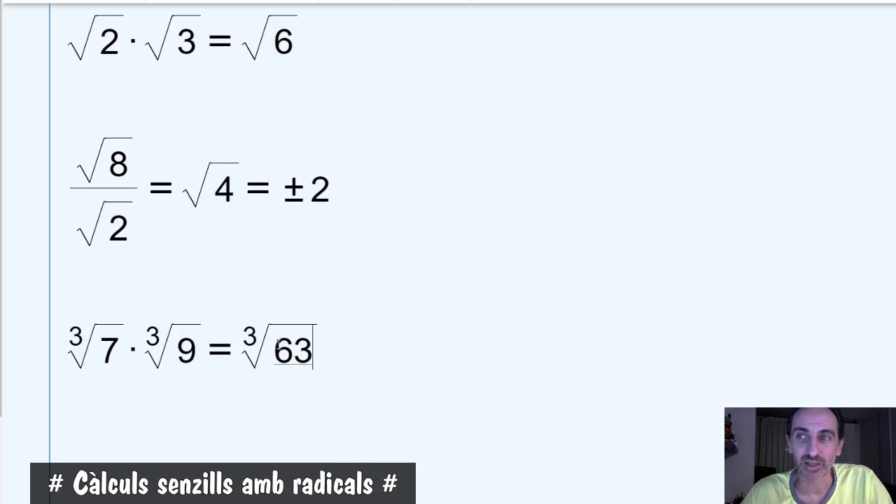Càlculs senzills amb radicals de Joan Miquel Villaró