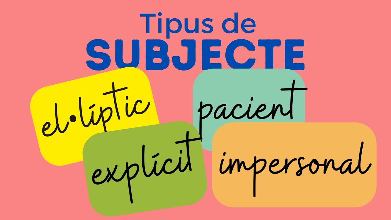 🧐 Subjecte EXPLÍCIT, impersonal, EL·LÍPTIC i pacient. Identifica'ls! de Parlem d'escriure en català