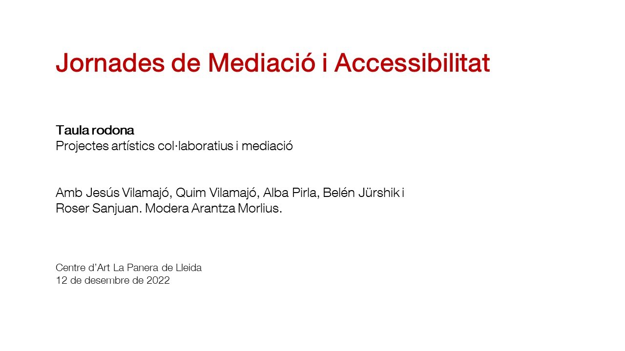 Jornades de Mediació i Accessibilitat a Lleida. Taula rodona sobre projectes artístics de patrimonigencat