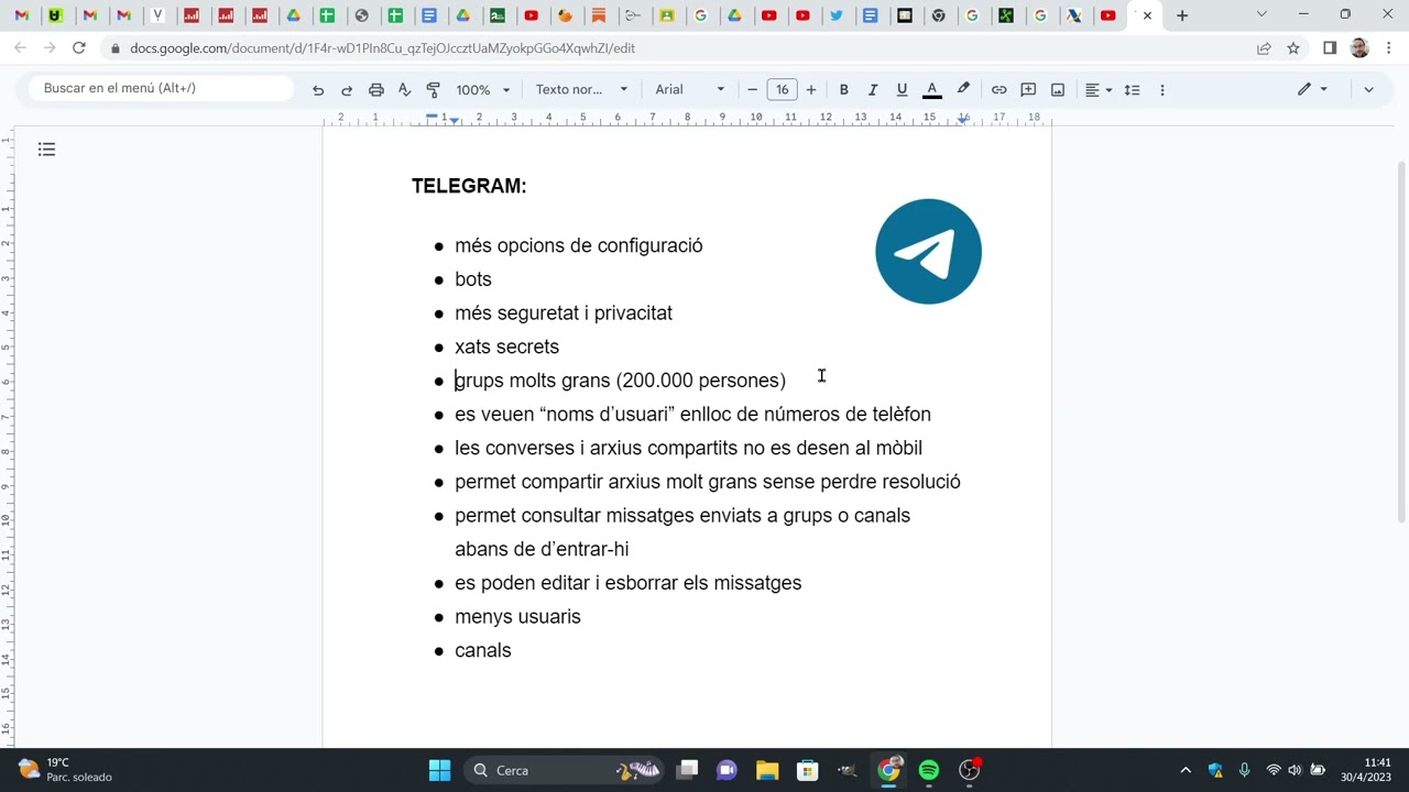 Què és el Telegram i quins avantatges té respecte el Whatsapp de Xavier Àgueda COMPETIC