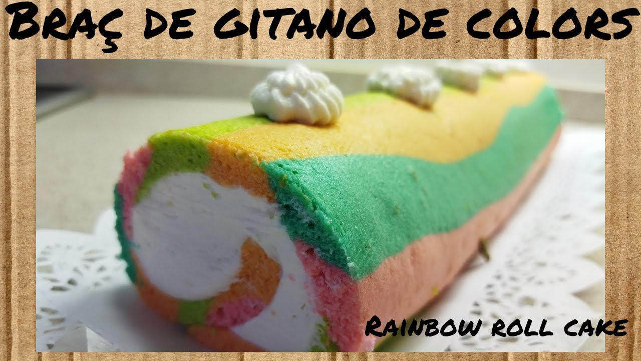 BRAÇ de GITANO de COLORS - RAINBOW ROLL CAKE - Recepta casolana - dolços en CATALÀ de Dolça Terra