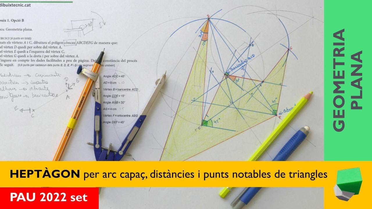 Heptàgon irregular CÒNCAU - 📢PAU 2022 setembre - Construir-lo a partir d'arcs capaços i angles. de Josep Dibuix Tècnic IDC