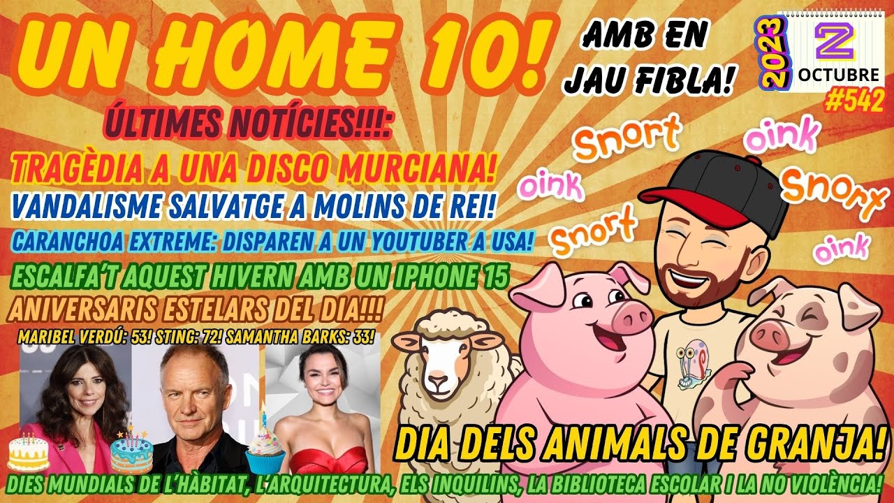 ⏰542 #UnHome10 Tragèdia a disco murciana! Vàndals a Molins! Disparen a un youtuber! iPhone15 on fire de JauTV
