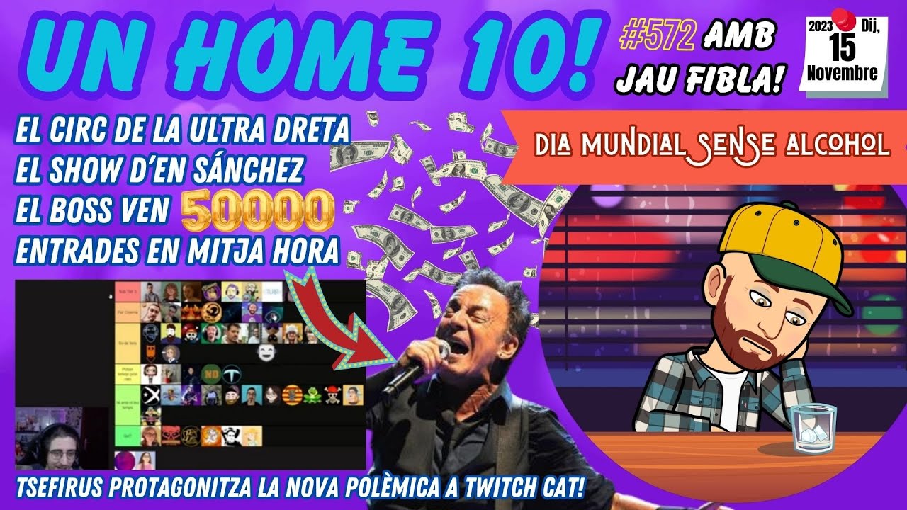 ⏰572 #UnHome10 Dura polèmica a Twitch Cat! El circ d'ultra dreta i el show de Sánchez! Torna el boss de JauTV