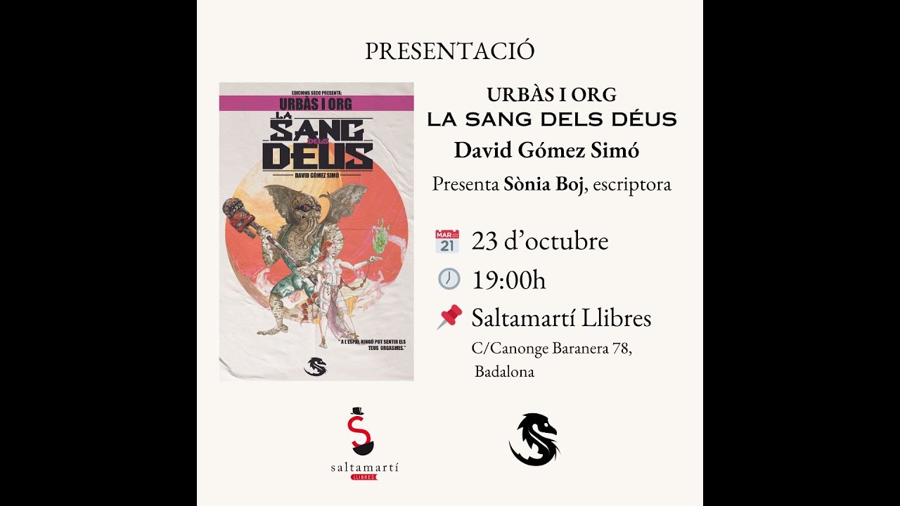 Urbàs i Org a la Llibreria Saltamartí de Badalona amb David Gómez i Sònia Boj. de Edicions Secc