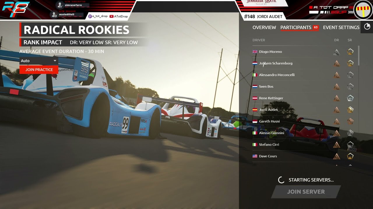 Rfactor2 Online | RaceControl de A tot Drap Simulador